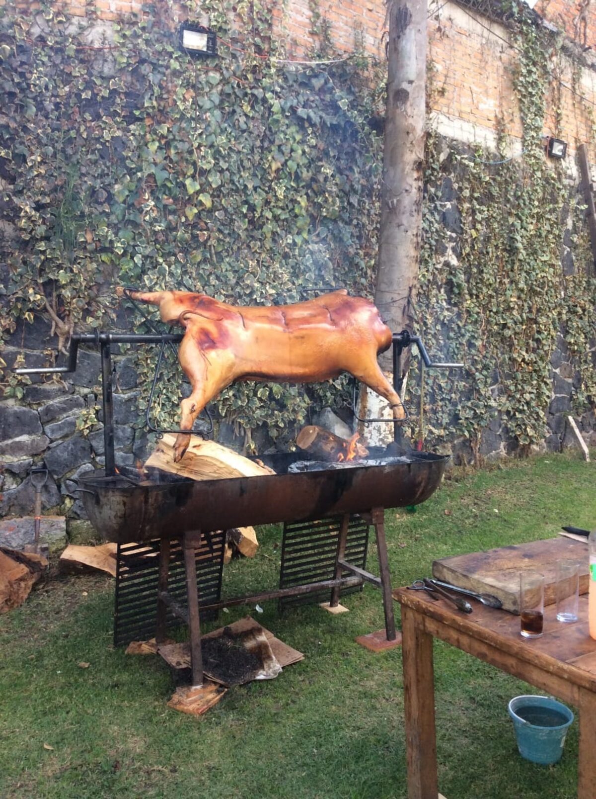 Cerdo asado en trompo